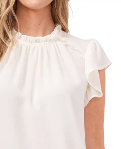 CeCe Women's Ruffled Flutter-Sleeve Short Sleeve Blouse 8 CeCe Women's Ruffled Flutter-Sleeve Short Sleeve Blouse -Anne Klein Sales Store 22408862 fpx
