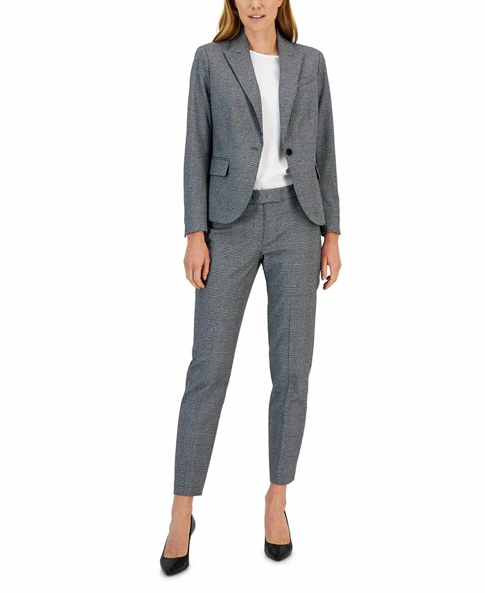 Anne Klein Women's Plaid One-Button Notch-Collar Pantsuit 1 Anne Klein Women's Plaid One-Button Notch-Collar Pantsuit
