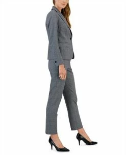 Anne Klein Women's Plaid One-Button Notch-Collar Pantsuit 11 Anne Klein Women's Plaid One-Button Notch-Collar Pantsuit -Anne Klein Sales Store 22410520 fpx
