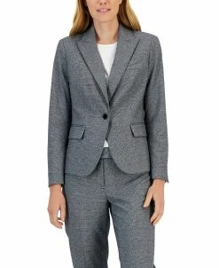 Anne Klein Women's Plaid One-Button Notch-Collar Pantsuit 12 Anne Klein Women's Plaid One-Button Notch-Collar Pantsuit -Anne Klein Sales Store 22410521 fpx