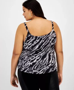 Bar III Plus Size Animal-Print Scoop-Neck Camisole, Created For Macy's -Anne Klein Sales Store 22412856 fpx