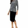 Kasper Women's Side-Tie Metallic Top & Velour Midi Skirt