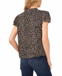 CeCe Women's Flutter-Sleeve Leopard-Print Short Sleeve Blouse 6 CeCe Women's Flutter-Sleeve Leopard-Print Short Sleeve Blouse -Anne Klein Sales Store 22417490 fpx
