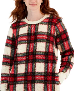 Style & Co Women's Printed Crewneck Fleece Tunic, Created For Macy's -Anne Klein Sales Store 22419199 fpx