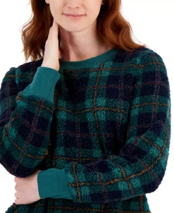 Style & Co Women's Printed Crewneck Fleece Tunic, Created For Macy's -Anne Klein Sales Store 22419208 fpx