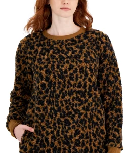 Style & Co Women's Printed Crewneck Fleece Tunic, Created For Macy's -Anne Klein Sales Store 22419249 fpx