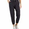 ID Ideology Petite Fleece Cheetah-Print Jogger Pants, Created For Macy's
