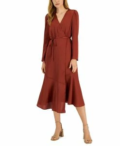 INC International Concepts Women's V-Neck Faux Wrap Dress, Created For Macy's
