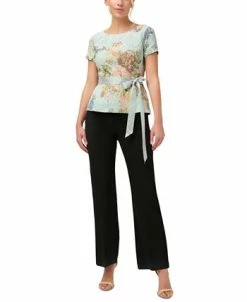 Adrianna Papell Women's Textured Floral-Print Top -Anne Klein Sales Store 22445850 fpx