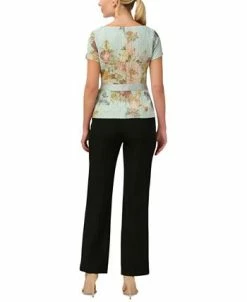 Adrianna Papell Women's Textured Floral-Print Top -Anne Klein Sales Store 22445851 fpx
