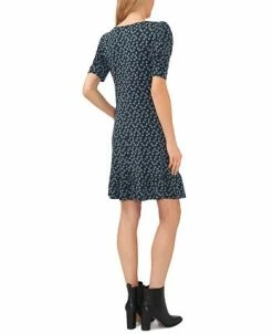 CeCe Women's Puffed Sleeve Printed Knit Dress -Anne Klein Sales Store 22468099 fpx