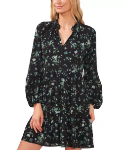 CeCe Women's V-Neck Raglan Sleeve Tiered Dress -Anne Klein Sales Store 22468146 fpx