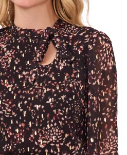 CeCe Women's Long-Sleeve Smocked-Waist Cutout Dress -Anne Klein Sales Store 22478146 fpx