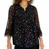 Charter Club Women's Pleated Bell-Sleeve Top, Created For Macy's