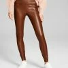 And Now This Women's Faux Leather High Rise Pull-On Leggings