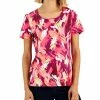 Karen Scott Women's Retro Wash Printed Relaxed Top, Created For Macy's