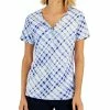 Karen Scott Women's Plaid Relaxed Henley Knit Top, Created For Macy's