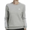 ADIDAS Women's 3-Stripe Cotton Fleece Crewneck Sweatshirt