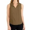 Anne Klein Women's Tulla Split-Neck Sleeveless Top