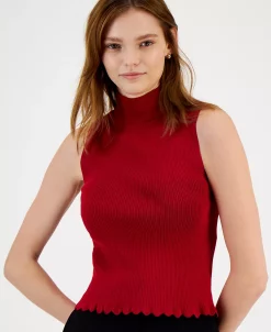 Bar III Women's Mock-Neck Sleeveless Sweater Top, Created For Macy's -Anne Klein Sales Store 22541617 fpx