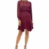Sam Edelman Women's A-Line Tie-Neck Smocked Mini Dress