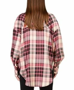 Sanctuary Women's Plaid-Print Drop-Shoulder Tunic Shirt -Anne Klein Sales Store 22554910 fpx