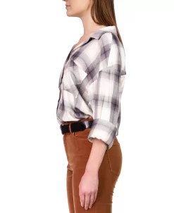 Sanctuary Women's Faded Plaid-Print Button-Up Tunic Shirt -Anne Klein Sales Store 22556791 fpx