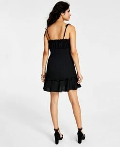 Bar III Women's Self-Tie-Strap Ruffle Mini Dress, Created For Macy's -Anne Klein Sales Store 22556875 fpx