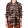 Sanctuary Women's Roadtrip Cotton Belted Check Shirt