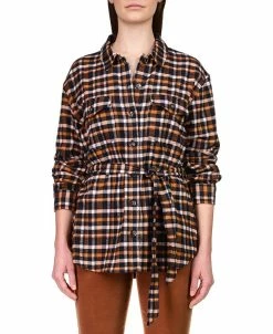 Sanctuary Women's Roadtrip Cotton Belted Check Shirt
