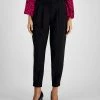 Bar III Women's Pleat-Front Mid-Rise Ankle Pants, Created For Macy's