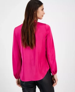 Bar III Women's Bow-Tie Long-Sleeve Blouse, Created For Macy's -Anne Klein Sales Store 22562710 fpx