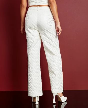 Royalty By Maluma Women's Quilted Button-Fly Pants, Created For Macy's 2 Royalty By Maluma Women's Quilted Button-Fly Pants, Created For Macy's - Image 2