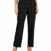 Kasper Women's Plaid Pull-On Straight-Leg Pants