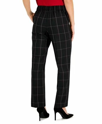 Kasper Women's Plaid Pull-On Straight-Leg Pants 2 Kasper Women's Plaid Pull-On Straight-Leg Pants - Image 2