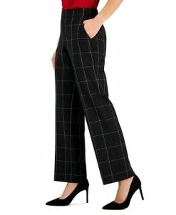 Kasper Women's Plaid Pull-On Straight-Leg Pants 7 Kasper Women's Plaid Pull-On Straight-Leg Pants -Anne Klein Sales Store 22564237 fpx