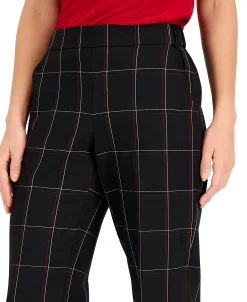 Kasper Women's Plaid Pull-On Straight-Leg Pants 8 Kasper Women's Plaid Pull-On Straight-Leg Pants -Anne Klein Sales Store 22564238 fpx
