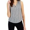 Kasper Women's Sleeveless Printed V-Neck Bar Tank