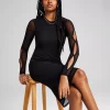 And Now This Women's Cutout-Long-Sleeve Midi Dress