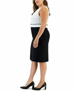 Kasper Plus Size Sleeveless Colorblock Sheath Dress -Anne Klein Sales Store 22567775 fpx