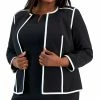 Kasper Plus Size Colorblocked Open-Front Long-Sleeve Blazer