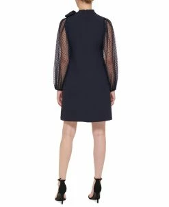 Vince Camuto Mesh Dot Sleeve Shift Dress -Anne Klein Sales Store 22569058 fpx