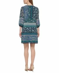 Vince Camuto Women's Balloon-Sleeve Tie-Neck Dress 9 Vince Camuto Women's Balloon-Sleeve Tie-Neck Dress -Anne Klein Sales Store 22569976 fpx