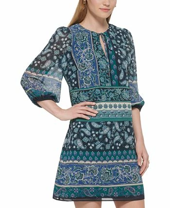 Vince Camuto Women's Balloon-Sleeve Tie-Neck Dress 3 Vince Camuto Women's Balloon-Sleeve Tie-Neck Dress - Image 3