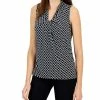 Kasper Women's Sleeveless Printed Twist-Front Blouse