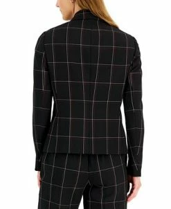 Kasper Women's Plaid One-Button Notched-Collar Jacket 5 Kasper Women's Plaid One-Button Notched-Collar Jacket -Anne Klein Sales Store 22573589 fpx