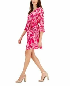 JM Collection Women's Printed Hardware Tie-Waist Dress, Created For Macy's -Anne Klein Sales Store 22576669 fpx