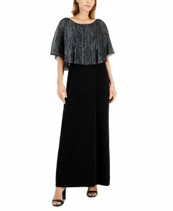 Connected Metallic-Capelet Gown