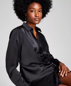 And Now This Women's Twisted Long-Sleeve Shirtdress -Anne Klein Sales Store 22596676 fpx