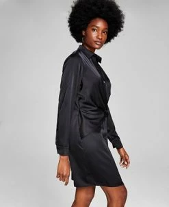 And Now This Women's Twisted Long-Sleeve Shirtdress -Anne Klein Sales Store 22596679 fpx